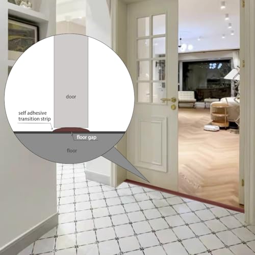 LSGCQ Vinyl Floor Transition Strip Self Adhesive 2" Wide, Wood Grain - color: Red Oak, size: 5cm, 6.6FT