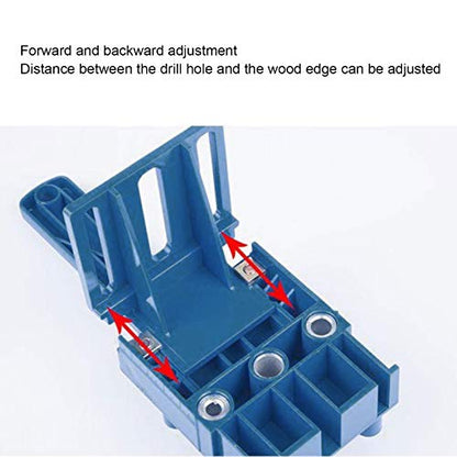 Handheld Dowel Jig Kit - Wood Doweling Hole Drill Guide Kit (Blue) - color: Blue
