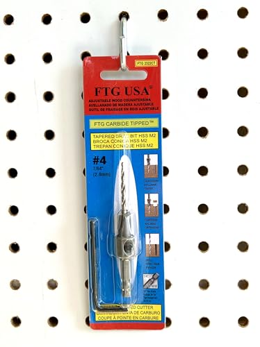 FTG USA #4 (7/64") TCT Tapered Wood Countersink Bit, Standard Flute - size: #4, style: Standard Flute w/o Depth Stop