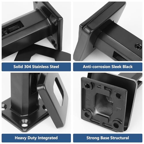 LukLoy 1 Pack Heavy-Duty Glass Railing Spigots 304 Stainless Steel Black - color: Black - 1pack