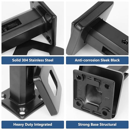 LukLoy 1 Pack Heavy-Duty Glass Railing Spigots 304 Stainless Steel Black - color: Black - 1pack