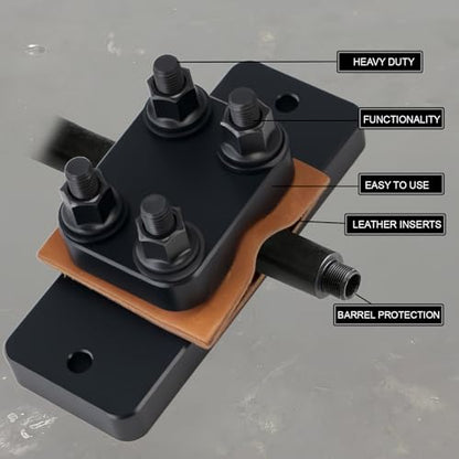 Professional Grade Heavy Duty Barrel Vise Tool, Universal Barrel Clamp Surface Protection Design (Black) - color: Black
