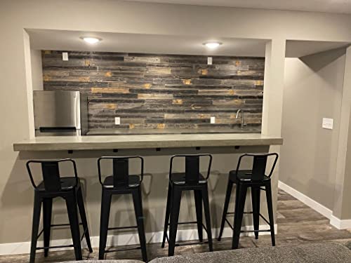 Rockin' Wood Real Wood Nail Up Application Rustic Reclaimed Naturally Weathered Barn Wood Accent Paneling Board Planks for Home Walls (10 Square feet) - size: 10 Square Feet