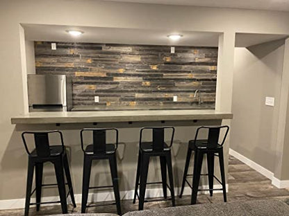 Rockin' Wood Real Wood Nail Up Application Rustic Reclaimed Naturally Weathered Barn Wood Accent Paneling Board Planks for Home Walls (10 Square feet) - size: 10 Square Feet