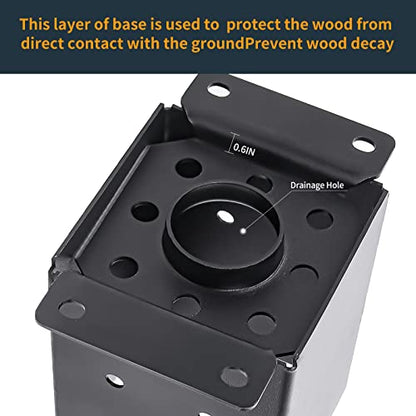 4 Pcs 4"× 4" Post Base (Inner Size 3.6"x3.6") Post Brackets - size: 4 Pcs, style: 4"x 4"