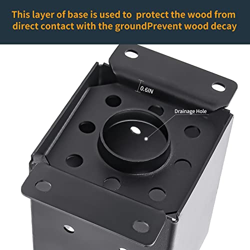8 Pcs 4"× 4" Post Base|(Inner Size 3.6"x3.6") Post Brackets| - size: 8 Pcs, style: 4"x 4"