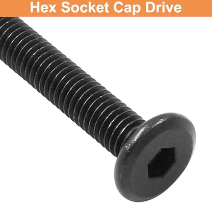 Biaungdo M6 x 65mm Hex Drive Furniture Barrel Screws, Black, 12 Pcs - color: Black, size: M6x65mm