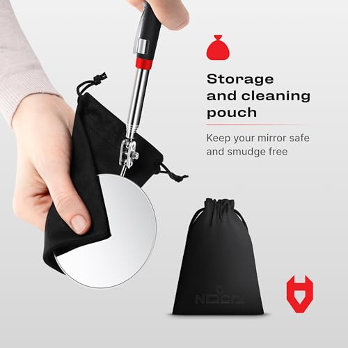 NoCry Heavy Duty Telescoping Inspection Mirror — 3.23 Inch Round Mirror - style: Telescoping Inspection Mirror