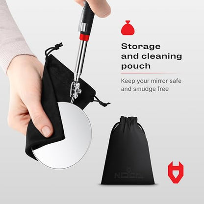 NoCry Heavy Duty Telescoping Inspection Mirror — 3.23 Inch Round Mirror - style: Telescoping Inspection Mirror