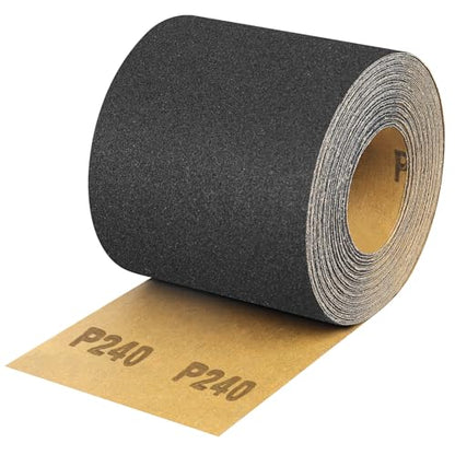 Sandpaper Roll 240 Grit, Wet Dry Sand Paper 3-2/3" Wide 11 Yard - style: 240 Grit