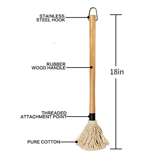 YFWOOD 18 Inch BBQ Mop Sauce Brushes Basting Brush Evenly Sauce Mop - color: BBQ Mop Brush
