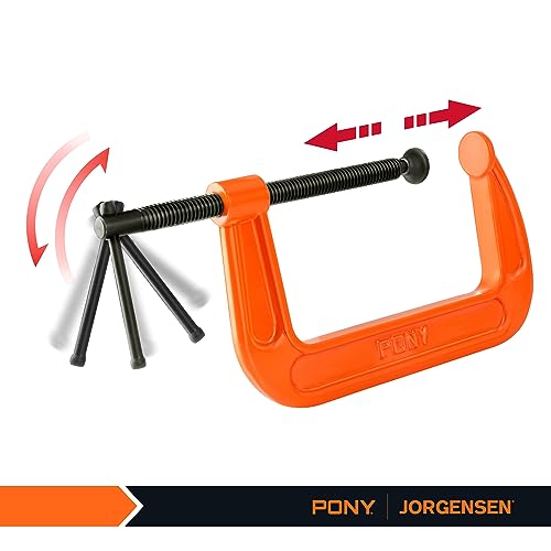 PONY 6" C-Clamp Set, 2660 C-Clamp, 1000 lbs Load Limit, 2-Pack - size: 6"