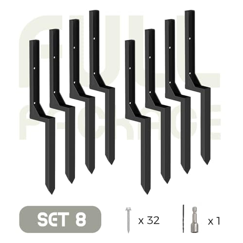 Fence Post Repair Kit, Heavy Duty Steel Ground Anchor Spike, 8-Pack
