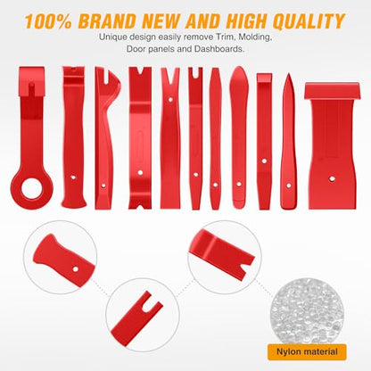 GOOACC 11PCS Auto Trim Removal Tool Kit Red - color: 11pcs Trim Removal Tool Red