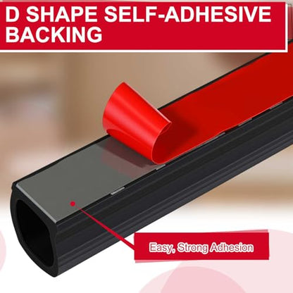 Pangda 25Ft D Shape Rubber Weather Stripping Foam Self-Adhesive EPDM Door Seal Strip for Noise Reduction Waterproof Dustproof for Cars Boats Truck RVs Windows Doors (3/4" W × 3/4" H) - size: 25ft L, style: 3/4" W × 3/4" H