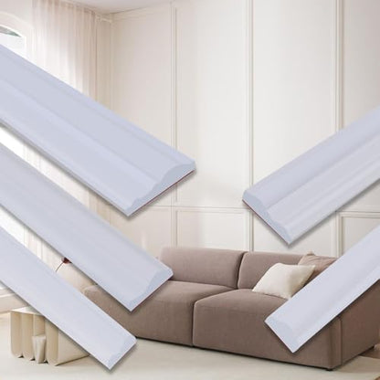 QDYMXUN Peel and Stick Chair Rail Panel Molding, 480''L x 1.26''W Strong Self Adhesive TPE Wall Moulding Trim for Home DIY Decoration (Paintable White) - size: 480''L x 1.26''W