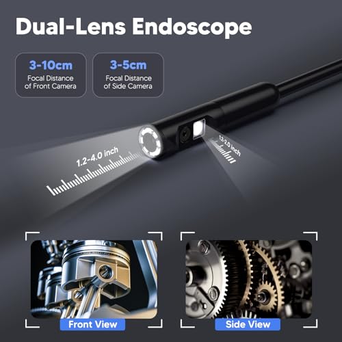 BlueFire 11.5FT Endoscope Borescope, 8+1 LED Semi-Rigid Snake Camera - size: 11.5 FT
