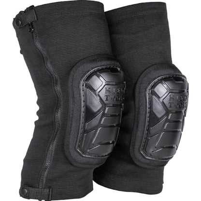 Klein Tools 60630 Tough-Flex Knee Sleeves for Work, Construction, Low-Profile Sleeve with Zipper, Gel-Like Foam, Black, L/XL - size: L/XL