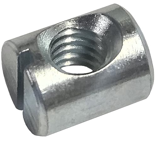 (12) Cross Dowels/Barrel Nuts - 1/4-20 12mm X 10mm Zinc-Plated CNC