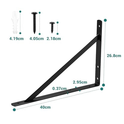 HOME MASTER HARDWARE 16x10 Inch Heavy Duty Shelf Brackets, Black 6 Pack - color: Black, size: 16 inch x 10 inch-6pcs