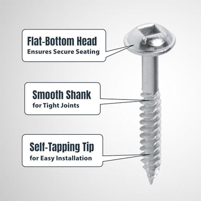 POWERTEC 150 PK Pocket Hole Screws, Maxi-Loc Head, #2 Square Drive, 1-1/4" Fine Thread for Pocket Hole Jig, Hardwood Cabinets & Furniture (72262) - style: 150PK 1-1/4" Fine Maxi-Loc Screws