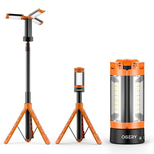 OGERY Rechargeable 10000mAh Camping Light with Stand - color: Orange