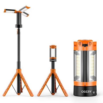 OGERY Rechargeable 10000mAh Camping Light with Stand - color: Orange