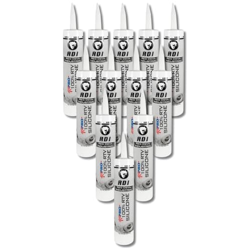 Red Devil 08162I12 RD PRO Industrial Grade RTV 100% Silicone Sealant, 10.1 oz, Almond, 12 Pack - color: Almond, size: 12 Pack