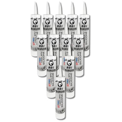 Red Devil 08162I12 RD PRO Industrial Grade RTV 100% Silicone Sealant, 10.1 oz, Almond, 12 Pack - color: Almond, size: 12 Pack