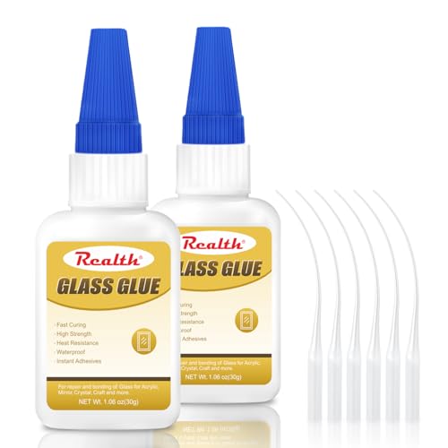 Super Glue for Glass Glue 30g 2 Pack Clear Fast Drying - size: 60g, style: Glass Glue