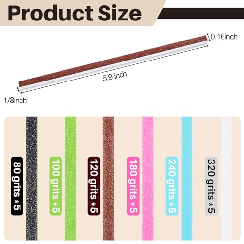 70 Pcs Sanding Sticks Plastic Model, Square, 80-7000 Grit - style: Square
