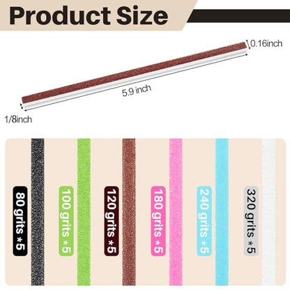 70 Pcs Sanding Sticks Plastic Model, Square, 80-7000 Grit - style: Square