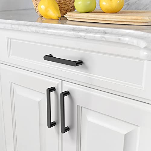 Amerdeco 10 Pack Matte Black Cabinet Pulls 5" - color: Matte Black, size: 5" hole center