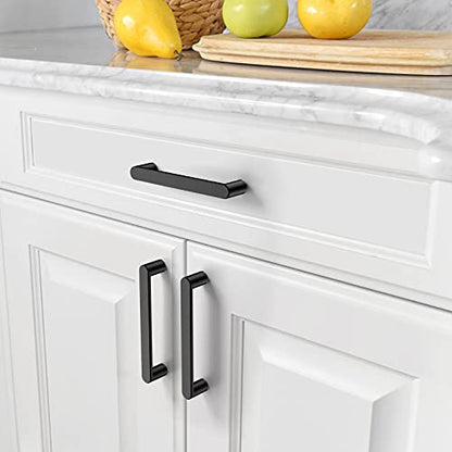 Amerdeco 10 Pack Matte Black Cabinet Pulls 5" - color: Matte Black, size: 5" hole center