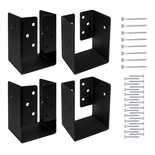lifgarfe 4pcs 4"x6" Concealed Joist Hanger Bracket Fit for 4"x6" Beam,Swing,handrail,and Fence