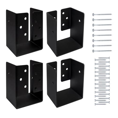 lifgarfe 4pcs 4"x6" Concealed Joist Hanger Bracket Fit for 4"x6" Beam,Swing,handrail,and Fence
