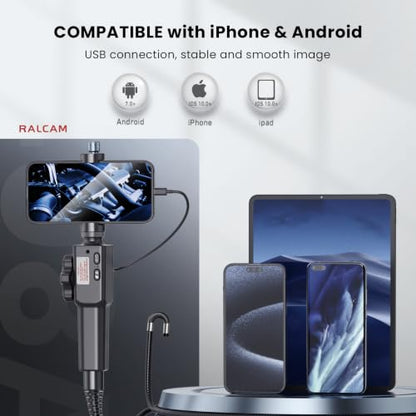 Ralcam Two-Way Articulating Borescope for iPhone&Android - size: 0.33-10FT