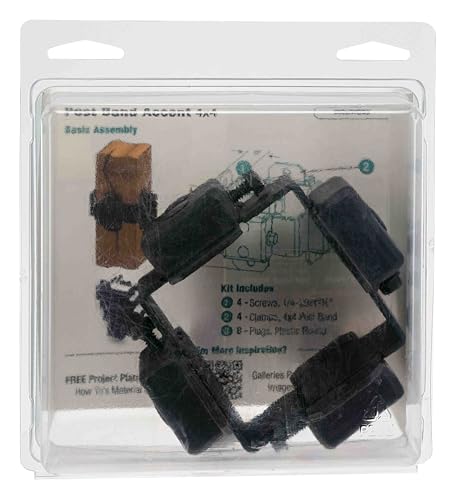 Deck Plus Ironwood Post Band Accent, 4in x 4in, 1 Set, Black