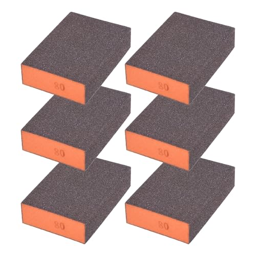 6Pcs 80Grit Sanding Sponges, Wet Dry Sanding Blocks - size: 80Grit