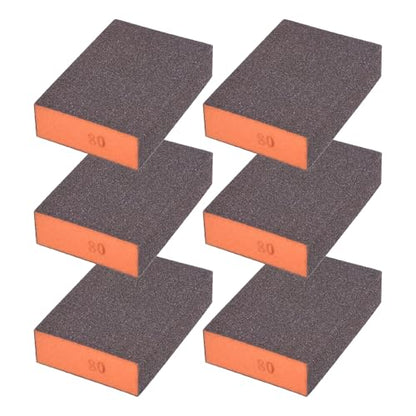 6Pcs 80Grit Sanding Sponges, Wet Dry Sanding Blocks - size: 80Grit