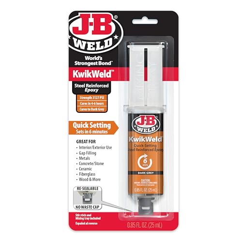 J-B Weld 50176 KwikWeld Steel Reinforced Epoxy Syringe - Dark Grey - 25 ml,Black - size: 25ml