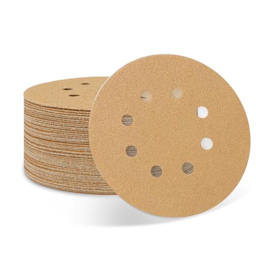 50 PCS 60 Grit 5 Inch 8 Hole Sanding Discs - style: 60 Grit,50-Pack