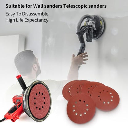 9 Inch 10 Hole Sanding Discs 240 Grit 20Pack Hook and Loop Disc - style: 10 hole-240 Grit