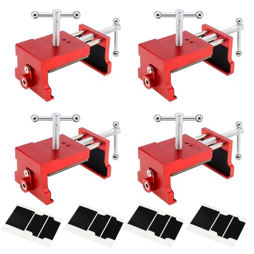 4 Pcs Cabinet Clamps, Cabinetry Clamps Cabinet Face Frame Clamps Cabinet Installation Clamps Cabinet Tools with 4 Felt Pads, Handy Woodworking Punching, Cabinets, Drawer Installation