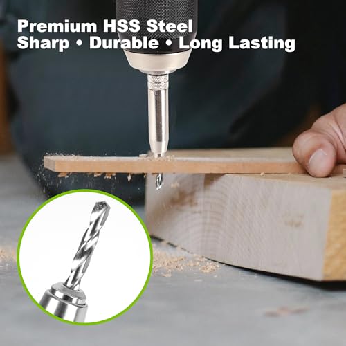 Self Centering Hinge Drill Bit Set, VIX Bits, 3PCS HSS Hex Shank