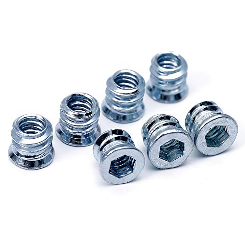 Threaded Inserts for Wood 1/4-20 x 10mm 50 Pieces - size: 1/4-20 x 10mm*50pcs