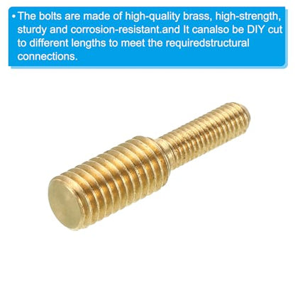 PATIKIL M5x16mm to M8x16mm Double End Threaded Stud Screw Bolt, 5 Pack Brass Rod Bolts Thread Reducer Adapter for Furniture Fastener, Hardware Connector - size: M5x16mm to M8x16mm