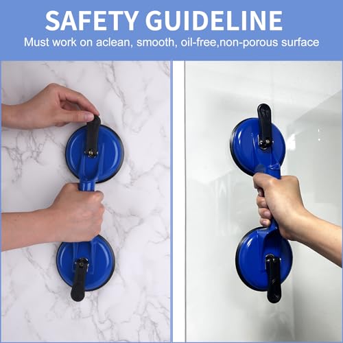 FCHO Glass Suction Cups Heavy Duty for Tile Glass Lifting 2 Pack Blue - color: Blue