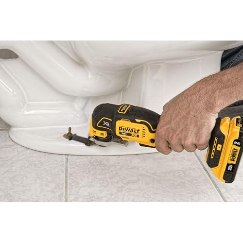 DEWALT 20V MAX XR Oscillating Multi-Tool Cordless, Variable Speed Brushless Motor Multitool with LED Light, Extended Runtime, Includes Two Wood Cutting Blades, Tool Only (DCS356B) - style: Tool Only