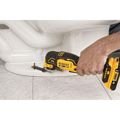 DEWALT 20V MAX XR Oscillating Multi-Tool Cordless, Variable Speed Brushless Motor Multitool with LED Light, Extended Runtime, Includes Two Wood Cutting Blades, Tool Only (DCS356B) - style: Tool Only